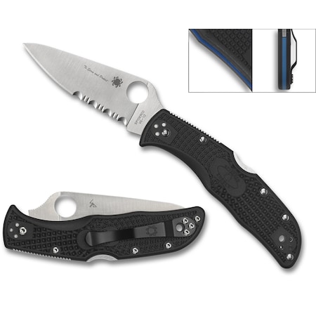 Spyderco 2023 Spyderco Reveal 8 Endela Tunnel To Towers Foundation, Lightweight Black, Flat Ground Combo SPY-C243FPSBKBL